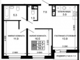 <span>Продается 3-комн. квартира,</span><span>54.70 м², 14/16 этаж </span> фото 0
