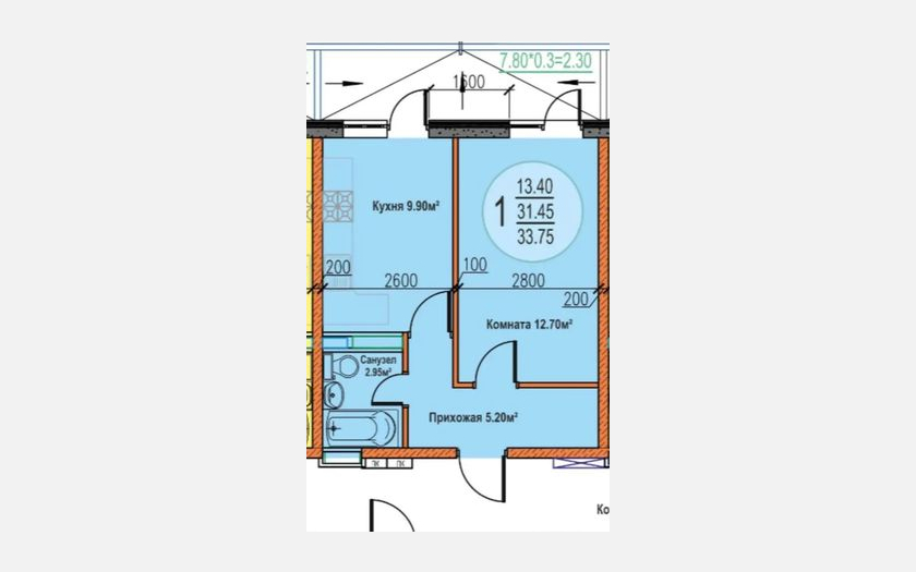 <span>Продается 1-комн. квартира,</span><span>31.50 м², 18/18 этаж </span> фото 2
