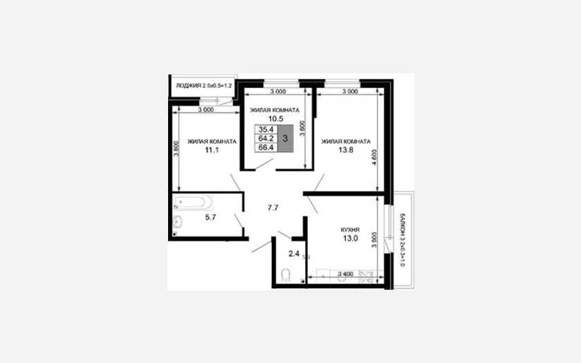 <span>Продается 3-комн. квартира,</span><span>64.20 м², 2/16 этаж </span> фото 0