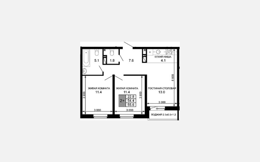 <span>Продается 3-комн. квартира,</span><span>54.40 м², 14/16 этаж </span> фото 0