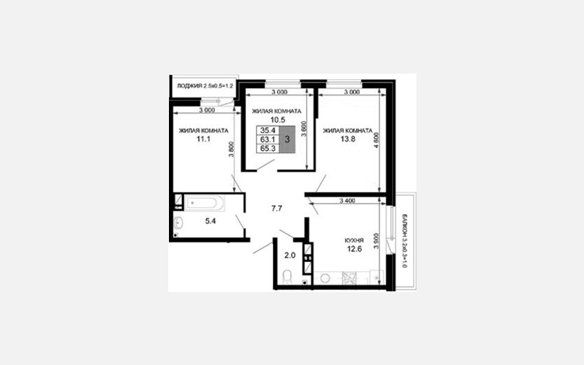 <span>Продается 3-комн. квартира,</span><span>63.10 м², 13/16 этаж </span> фото 0