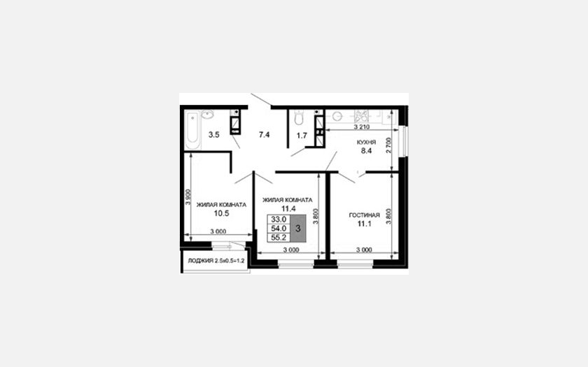 <span>Продается 3-комн. квартира,</span><span>54 м², 13/16 этаж </span> фото 0