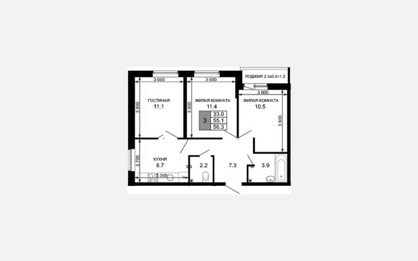 <span>Продается 3-комн. квартира,</span><span>55.10 м², 2/16 этаж </span> фото 0