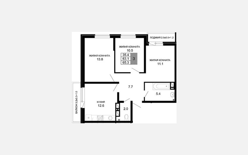 <span>Продается 3-комн. квартира,</span><span>63.10 м², 6/16 этаж </span> фото 0
