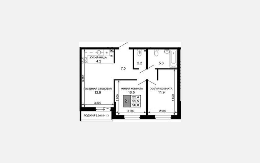 <span>Продается 3-комн. квартира,</span><span>55.50 м², 2/16 этаж </span> фото 0