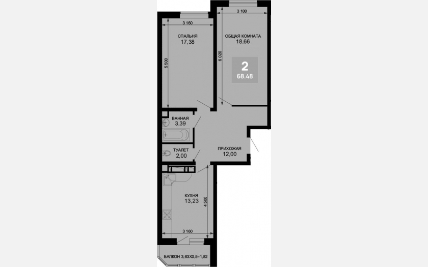 <span>Продается 2-комн. квартира,</span><span>66.66 м², 14/19 этаж </span> фото 0