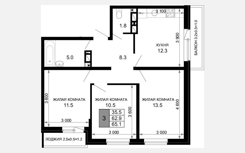 <span>Продается 3-комн. квартира,</span><span>62.90 м², 15/16 этаж </span> фото 0