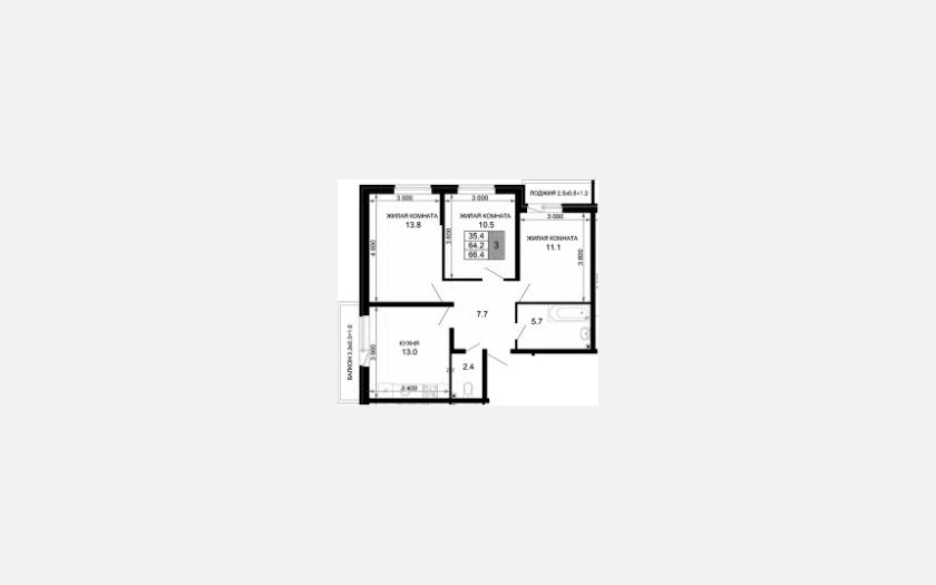 <span>Продается 3-комн. квартира,</span><span>64.20 м², 2/16 этаж </span> фото 0