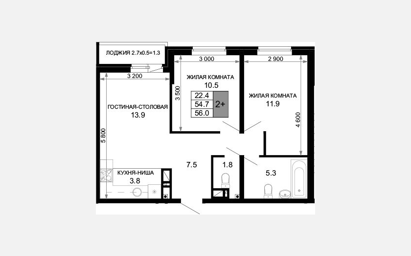 <span>Продается 3-комн. квартира,</span><span>54.70 м², 12/16 этаж </span> фото 0