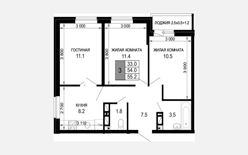<span>Продается 3-комн. квартира,</span><span>54 м², 16/16 этаж </span> фото 0