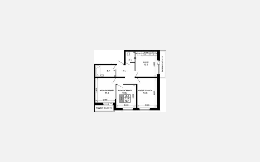 <span>Продается 3-комн. квартира,</span><span>63.90 м², 2/16 этаж </span> фото 0