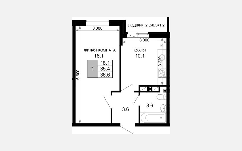 <span>Продается 1-комн. квартира,</span><span>35.40 м², 16/16 этаж </span> фото 0