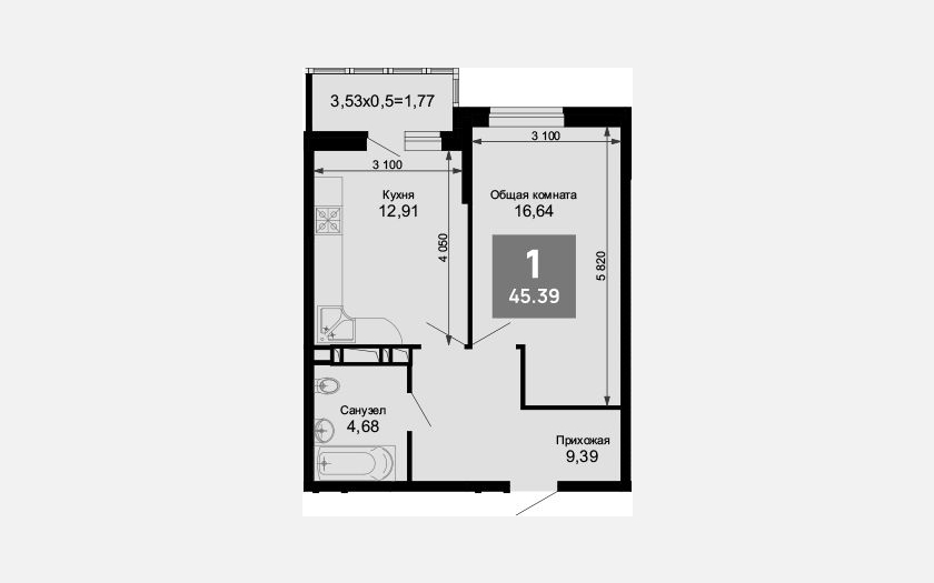 <span>Продается 1-комн. квартира,</span><span>43.62 м², 14/15 этаж </span> фото 0