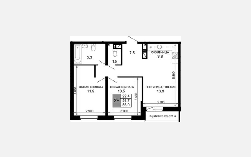 <span>Продается 3-комн. квартира,</span><span>54.70 м², 14/16 этаж </span> фото 0
