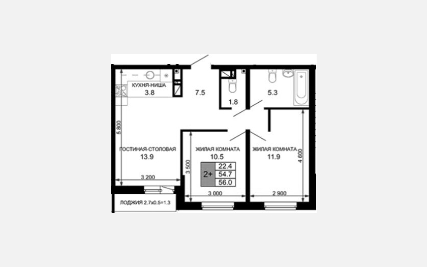 <span>Продается 3-комн. квартира,</span><span>54.70 м², 4/16 этаж </span> фото 0