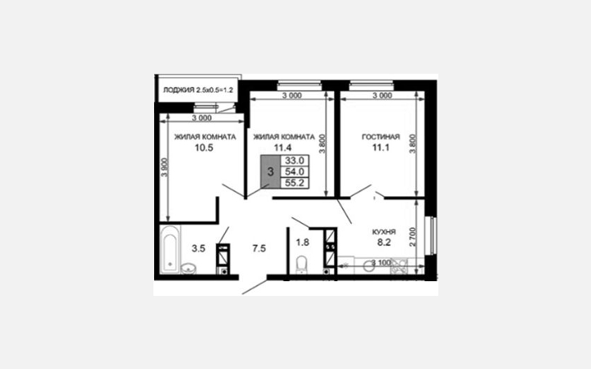 <span>Продается 3-комн. квартира,</span><span>54 м², 6/16 этаж </span> фото 0