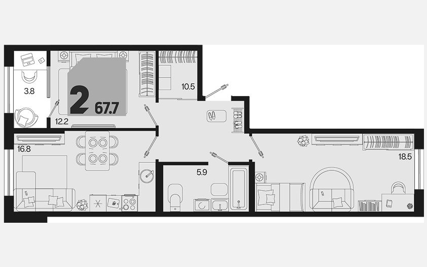 <span>Продается 3-комн. квартира,</span><span>63.90 м², 2/18 этаж </span> фото 0