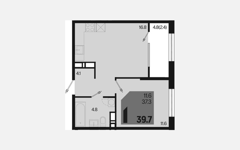 <span>Продается 2-комн. квартира,</span><span>37.30 м², 12/18 этаж </span> фото 0