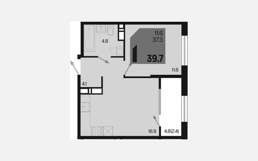 <span>Продается 2-комн. квартира,</span><span>37.30 м², 9/18 этаж </span> фото 0