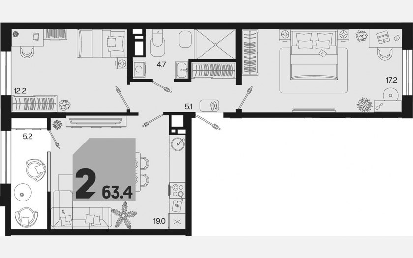 <span>Продается 3-комн. квартира,</span><span>58.20 м², 9/18 этаж </span> фото 0
