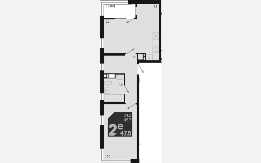 <span>Продается 2-комн. квартира,</span><span>45.70 м², 11/18 этаж </span> фото 0
