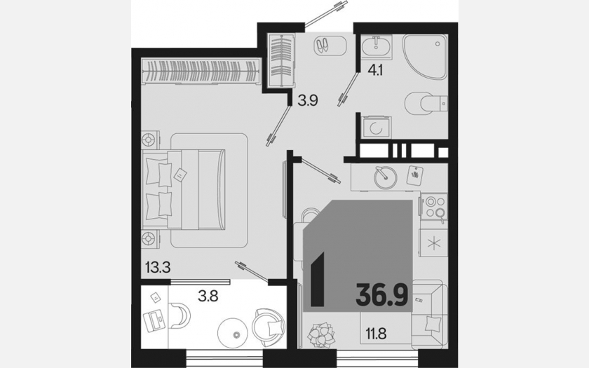 <span>Продается 1-комн. квартира,</span><span>33.10 м², 7/9 этаж </span> фото 0