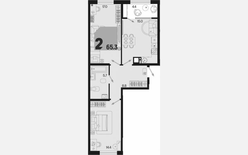 <span>Продается 3-комн. квартира,</span><span>60.90 м², 2/9 этаж </span> фото 0