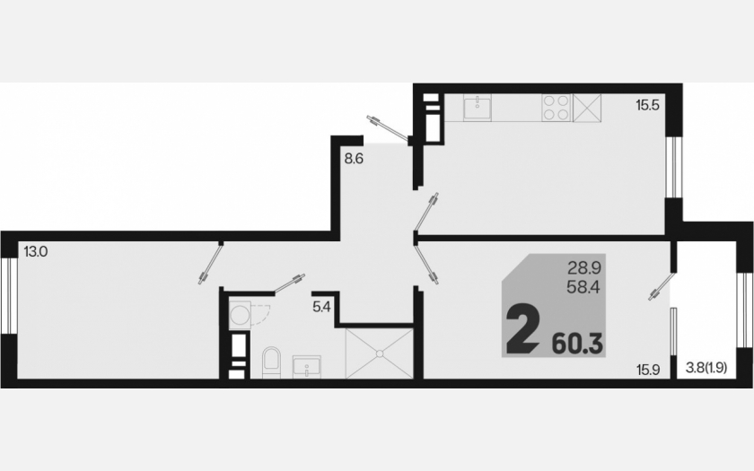 <span>Продается 3-комн. квартира,</span><span>58.40 м², 6/9 этаж </span> фото 0