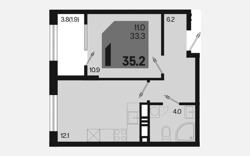 <span>Продается 1-комн. квартира,</span><span>33.30 м², 3/18 этаж </span> фото 0