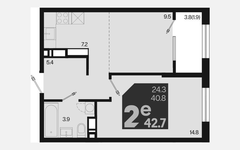 <span>Продается 2-комн. квартира,</span><span>40.80 м², 13/18 этаж </span> фото 0