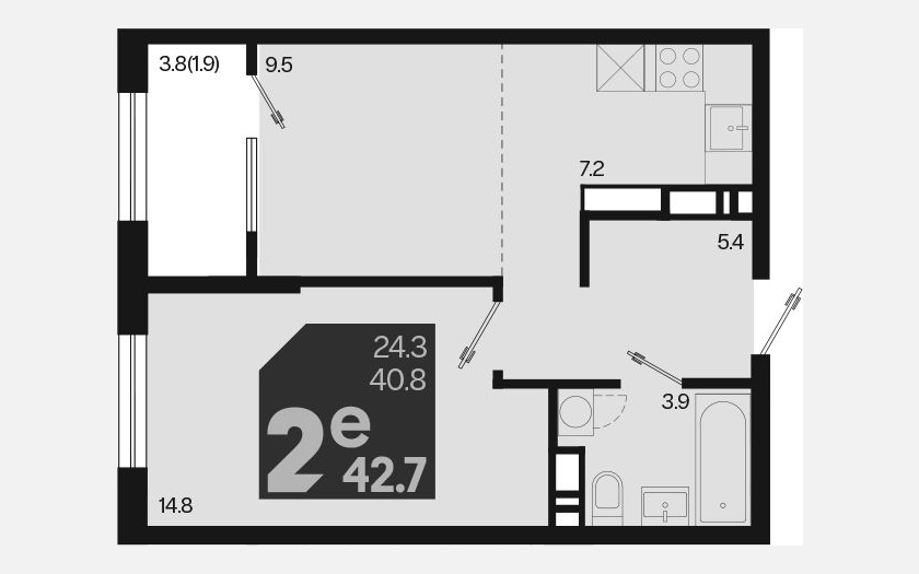 <span>Продается 2-комн. квартира,</span><span>40.80 м², 12/18 этаж </span> фото 0