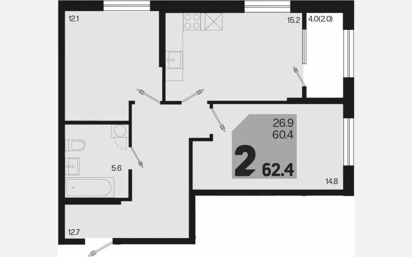 <span>Продается 3-комн. квартира,</span><span>60.40 м², 2/18 этаж </span> фото 0