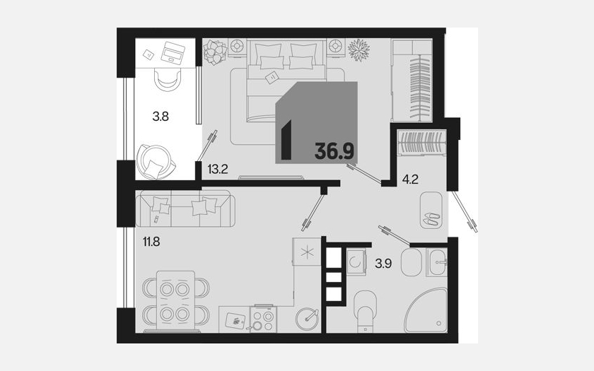 <span>Продается 1-комн. квартира,</span><span>33.10 м², 9/9 этаж </span> фото 0