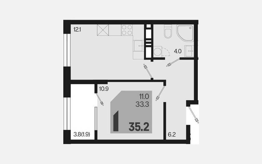 <span>Продается 1-комн. квартира,</span><span>33.30 м², 10/18 этаж </span> фото 0