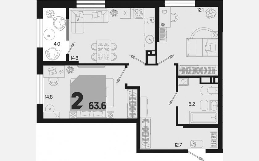 <span>Продается 2-комн. квартира,</span><span>59.60 м², 17/18 этаж </span> фото 0
