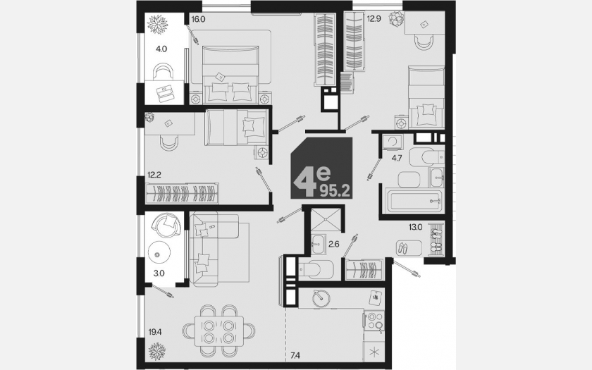 <span>Продается 4-комн. квартира,</span><span>88.20 м², 18/18 этаж </span> фото 0