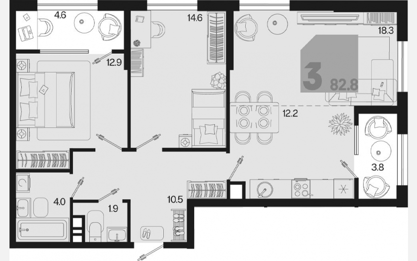 <span>Продается 3-комн. квартира,</span><span>74.40 м², 9/9 этаж </span> фото 0