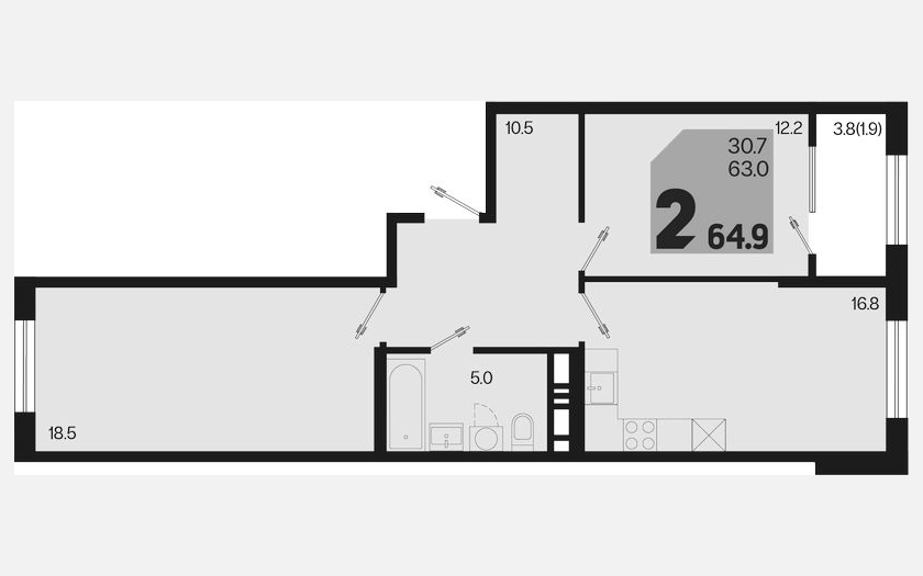 <span>Продается 3-комн. квартира,</span><span>63 м², 15/18 этаж </span> фото 0