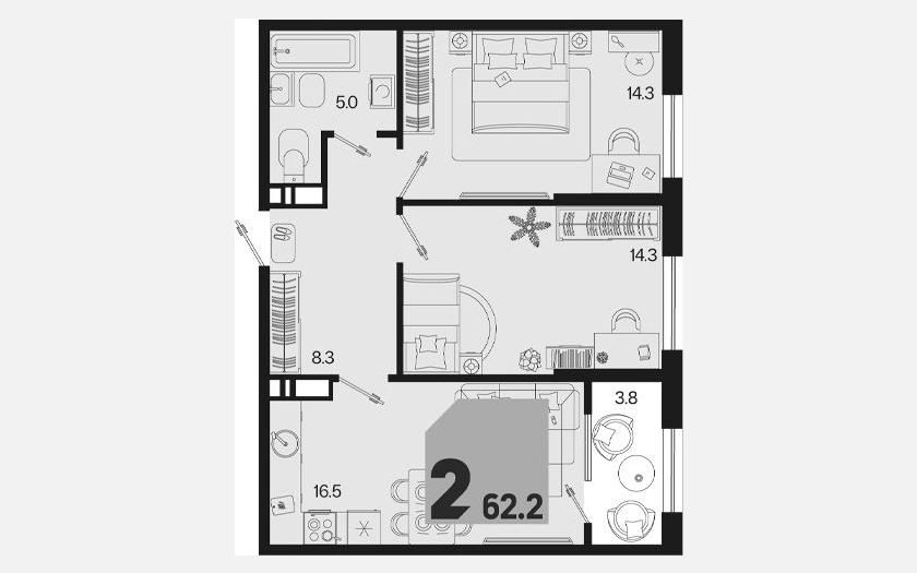 <span>Продается 3-комн. квартира,</span><span>58.40 м², 18/18 этаж </span> фото 0