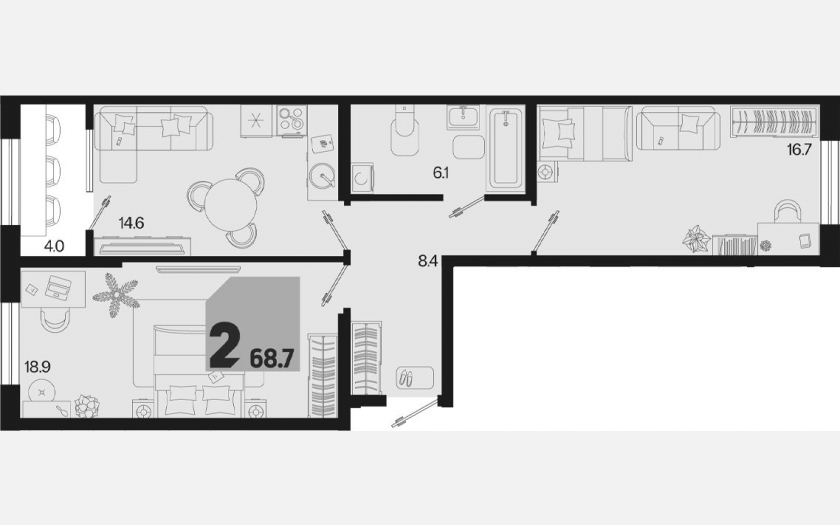 <span>Продается 2-комн. квартира,</span><span>64.70 м², 2/18 этаж </span> фото 0