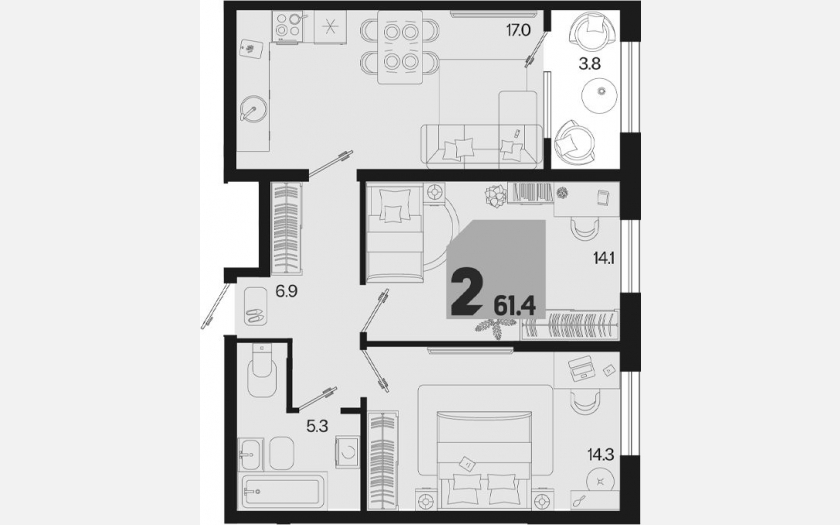 <span>Продается 3-комн. квартира,</span><span>57.60 м², 2/18 этаж </span> фото 0