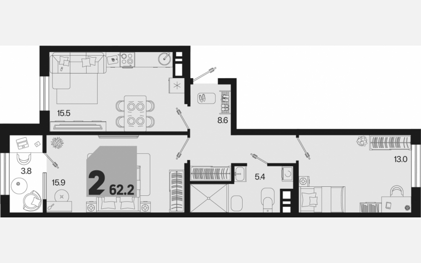 <span>Продается 3-комн. квартира,</span><span>58.40 м², 8/9 этаж </span> фото 0