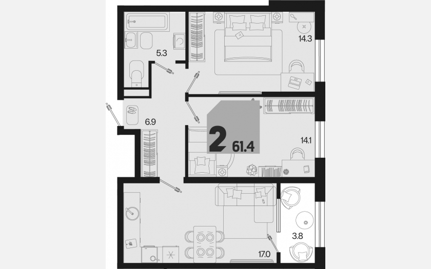 <span>Продается 3-комн. квартира,</span><span>57.60 м², 2/18 этаж </span> фото 0