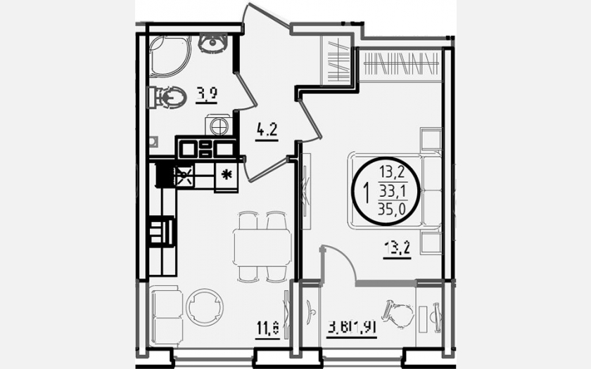 <span>Продается 1-комн. квартира,</span><span>33.10 м², 9/9 этаж </span> фото 0