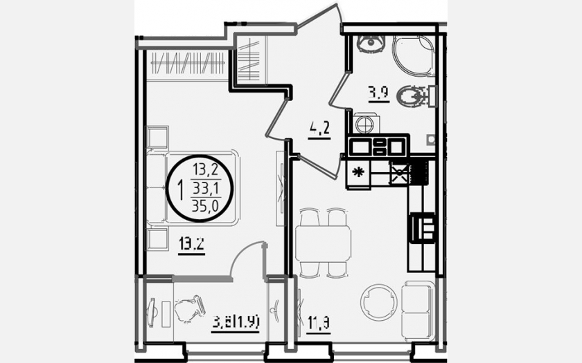 <span>Продается 1-комн. квартира,</span><span>33.10 м², 9/9 этаж </span> фото 0