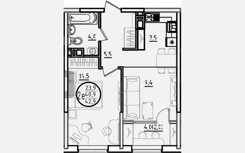 <span>Продается 2-комн. квартира,</span><span>40.90 м², 8/9 этаж </span> фото 0