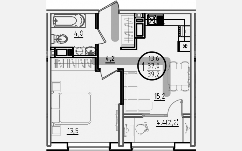 <span>Продается 2-комн. квартира,</span><span>37 м², 17/18 этаж </span> фото 0