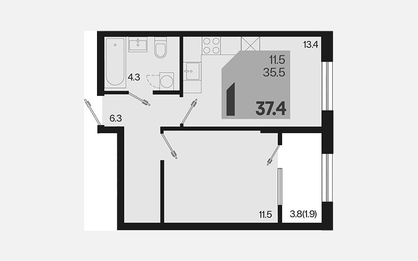 <span>Продается 2-комн. квартира,</span><span>35.50 м², 2/18 этаж </span> фото 0