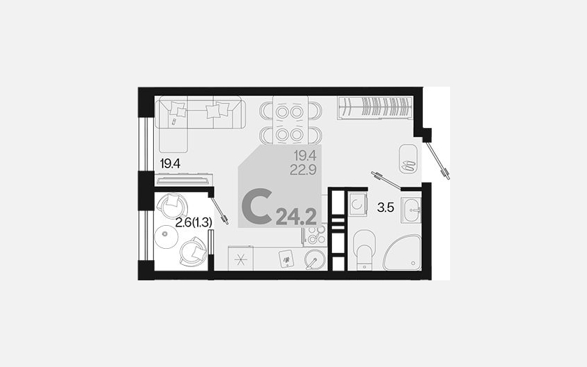 <span>Продается студия,</span><span>22.90 м², 10/18 этаж </span> фото 0