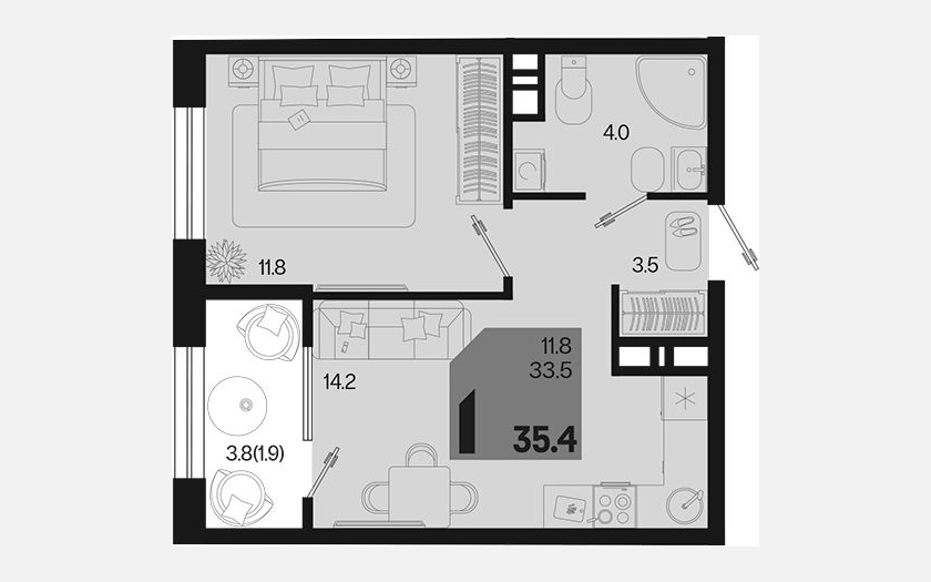 <span>Продается 1-комн. квартира,</span><span>33.50 м², 7/9 этаж </span> фото 0